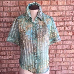Vintage Sheer Floral Blouse